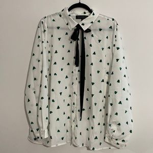 CURVE Plus size bug tie neck top